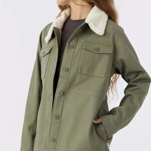 Sherpa Lined Olive Utility Jacket by Hang Ten